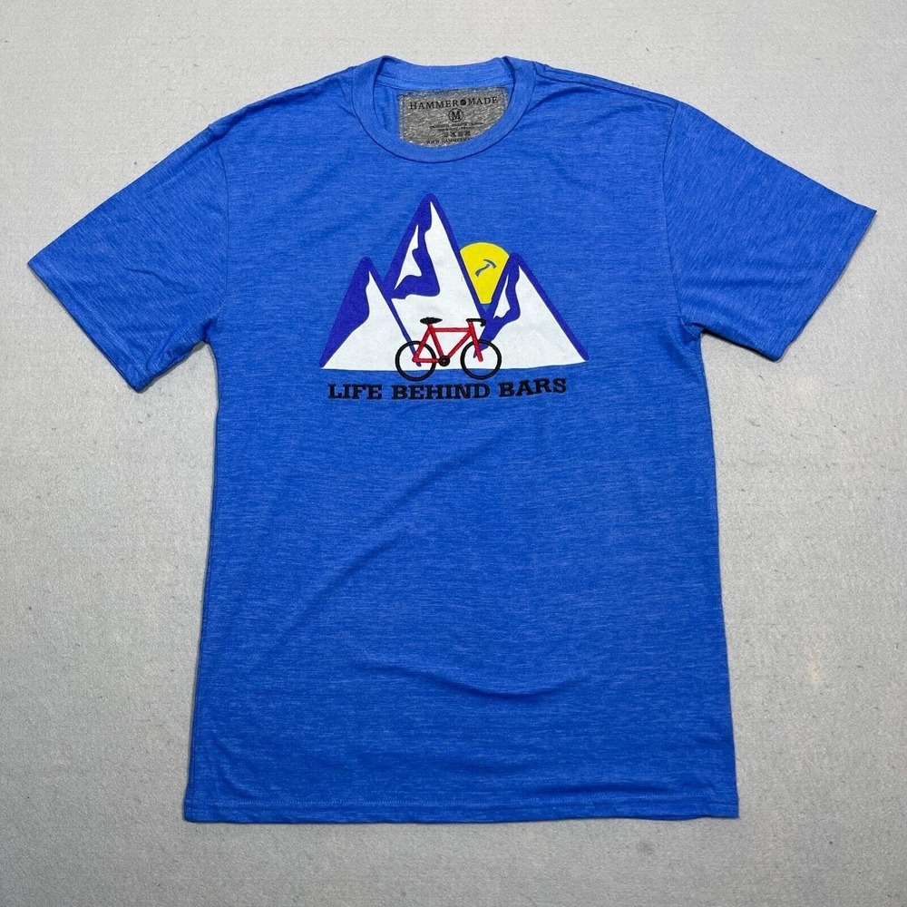 Hammer Made Life Behind Bars Shirt Men M Regular Royal Blue Heather Tee Bikecore